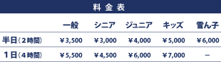 料金表